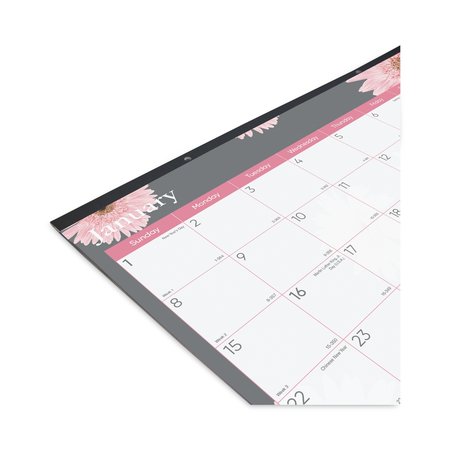 Brownline Monthly Desk Pad Calendar, 22x17, Pink/White Sheets, Clear Binding/Corners, 12-Month (Jan-Dec): 2023 C193105
